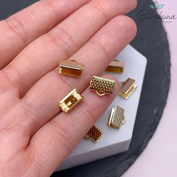 10*7 мм Цвет золото, Зажим-Концевик для шнура