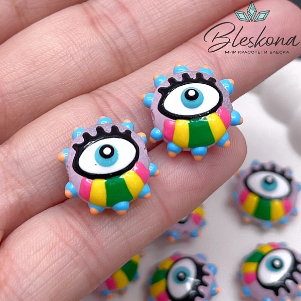17*16 мм Бусина глаз розовый