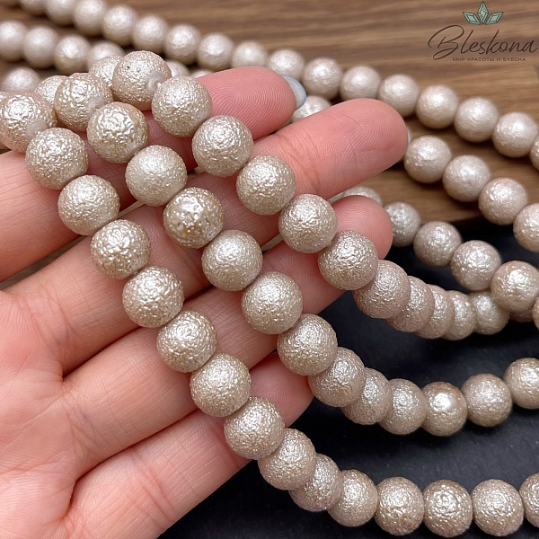 10 мм Бусина акриловая кремовая