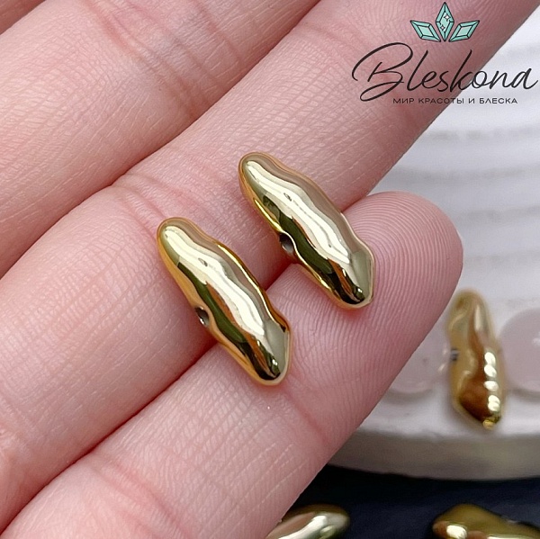 5,5*15,5 мм Цвет золото, Бусина фриформ