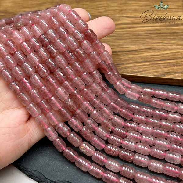  Кварц Клубничный бочата 6*9 мм