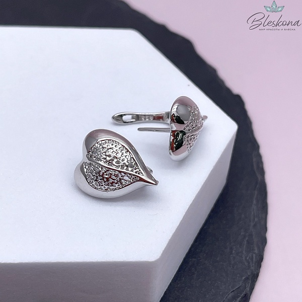 18*14 мм Цвет серебро, Швензы Сердце Люкс