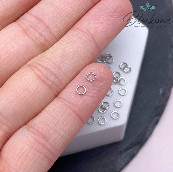3,5*0,6 мм Цвет серебро, Колечки уп. 1 гр. 
