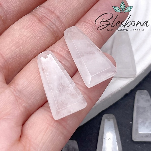 25*13 мм Подвеска трапеция Горный хрусталь огранка