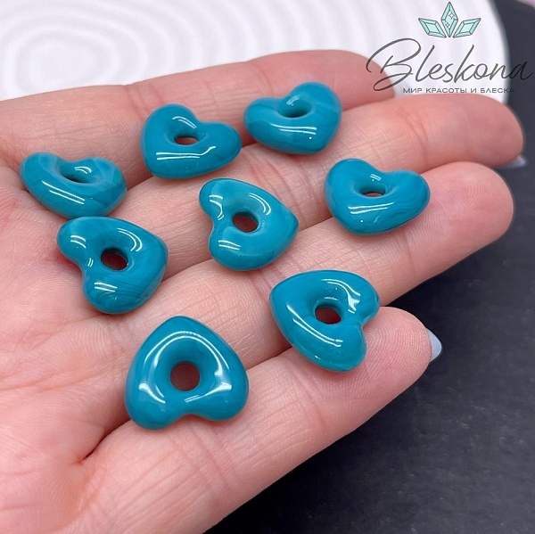 14*15 мм Подвеска сердце бирюзовое