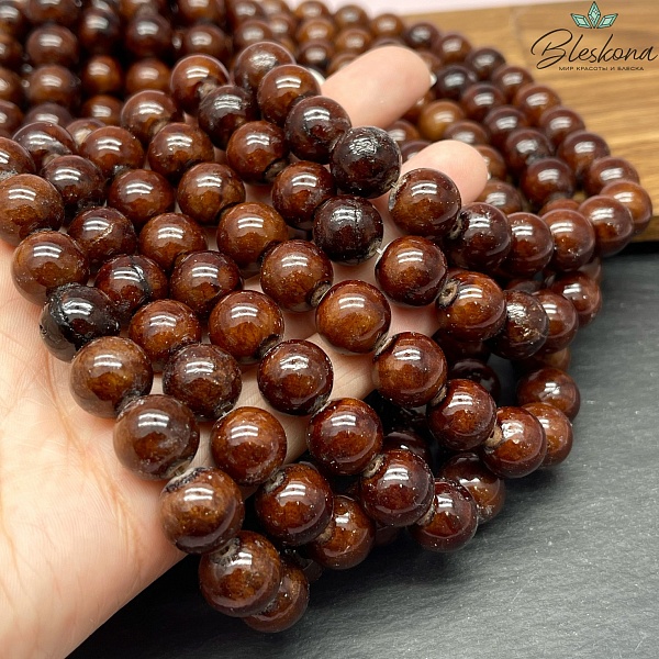 Оникс коричневый №1 12 мм (кальцитовый)