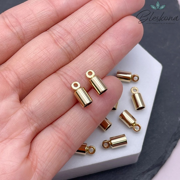 11*5 мм Цвет золото, Концевик для шнура гладкий