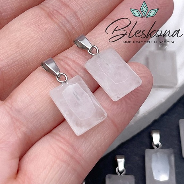 14*10 мм Подвеска прямоульник Горный хрусталь огранка
