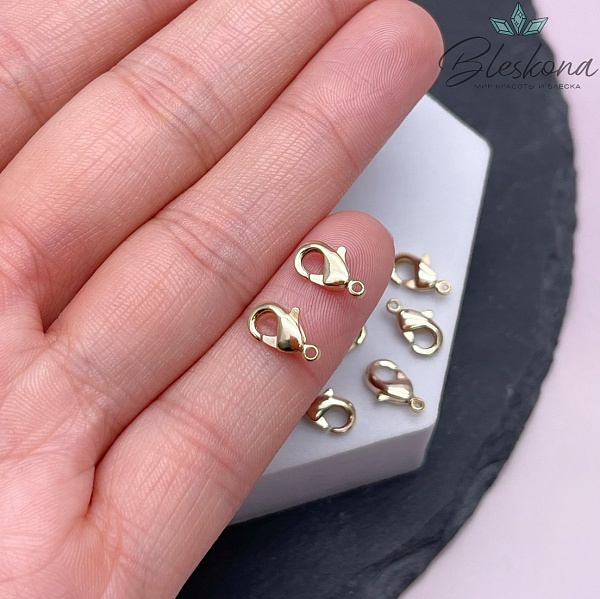 10 мм Цвет золото, Замок округлый 