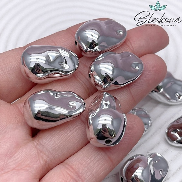 23*15 мм Цвет серебро, Бусина фриформ