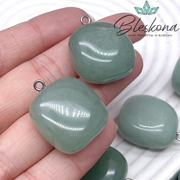 (24-27)*(18-22) мм Цвет серебро, Подвеска фриформ Авантюрин