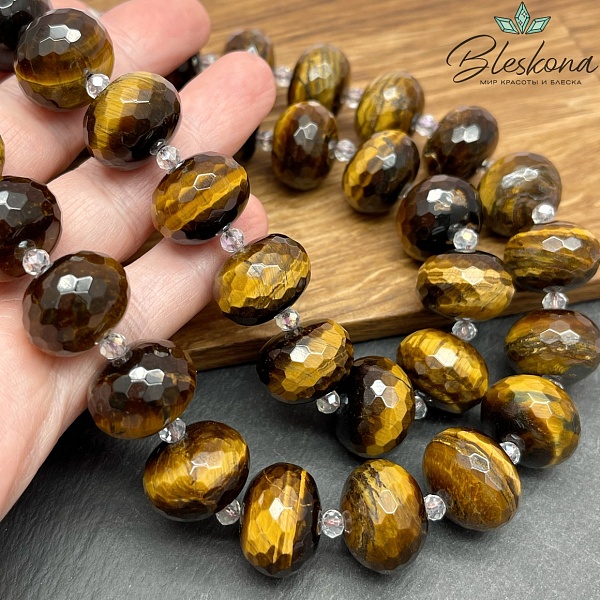 Тигровый глаз рондель огранка 13*18 мм