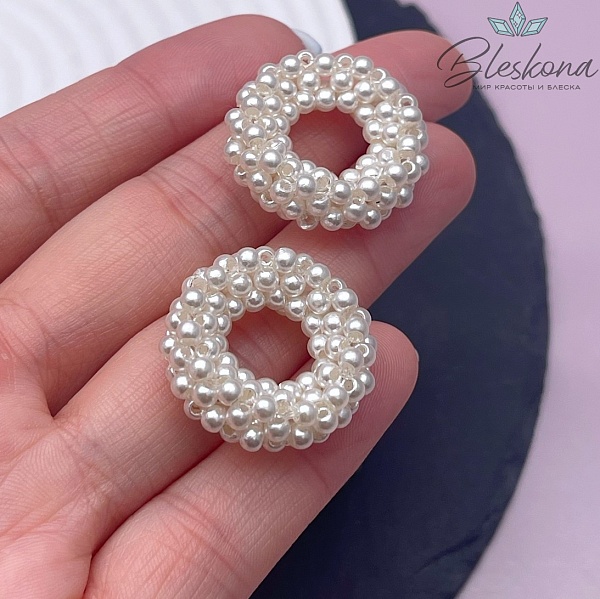 24 мм  Подвеска бублик из бисера №2