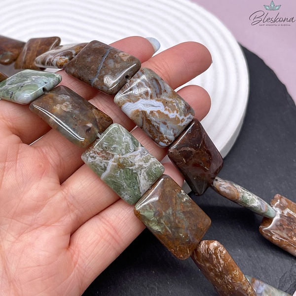 Агат прямоугольник 25,5*18  мм