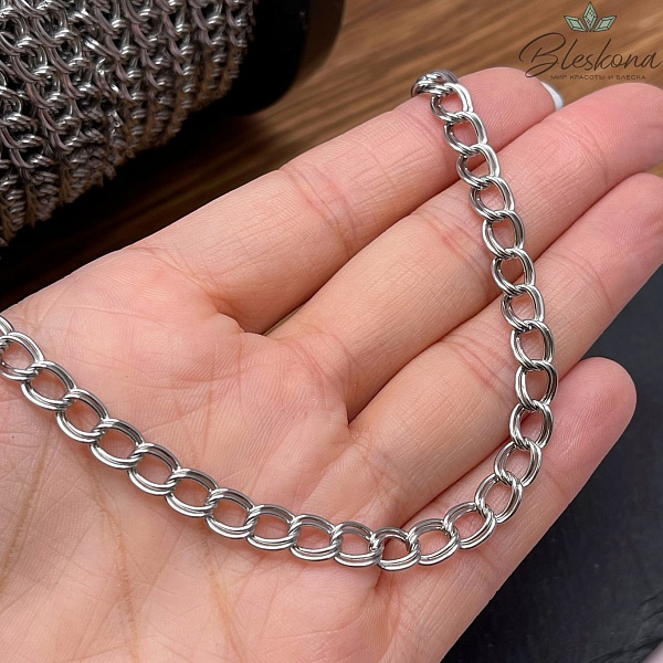 Цепь №С69 Цвет серебро 7,3*6 мм Сталь