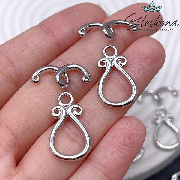 22,5*13,3 мм Цвет серебро, Замок Тогл