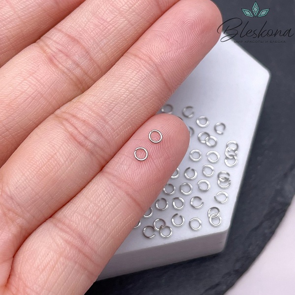 3*0,5 мм Цвет серебро, Колечки уп. 1 гр. 