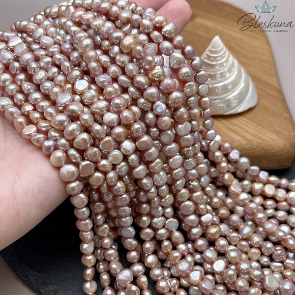 Жемчуг барочный фиолетовый 6,5-7 мм