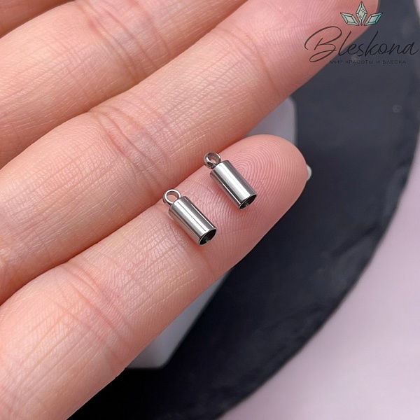 8,3*3 мм Цвет серебро, Зажим-Концевик для шнура сет 2 шт  