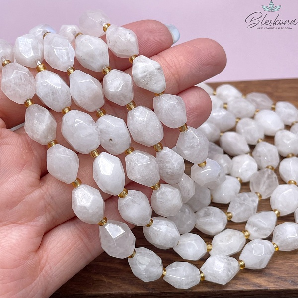 Лунный камень фриформ огранка (12-14)*(10-11)мм