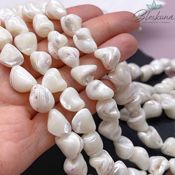 Перламутр белый фриформ 14-16 мм