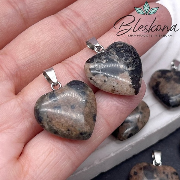 21*20 мм Цвет серебро, Подвеска Сердце Йооперлит