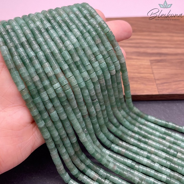 Зеленый авантюрин диски 4*2 мм