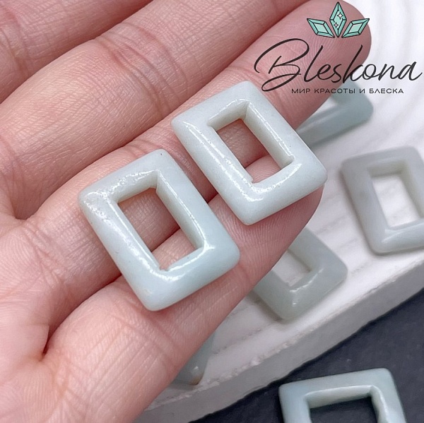 Бублик-прямоугольник Амазонит 20*15 мм