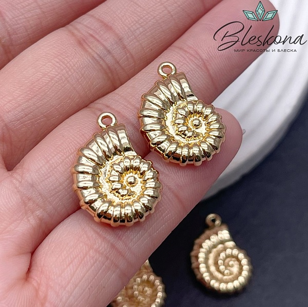 21,5*15,5 мм Цвет золото, Подвеска Ракушка улитка 