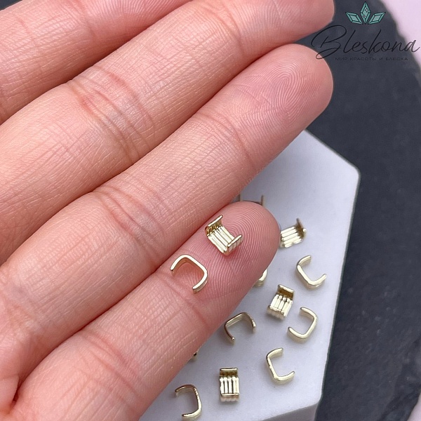 3*5,5 мм Цвет золото, Зажим-ограничитель 