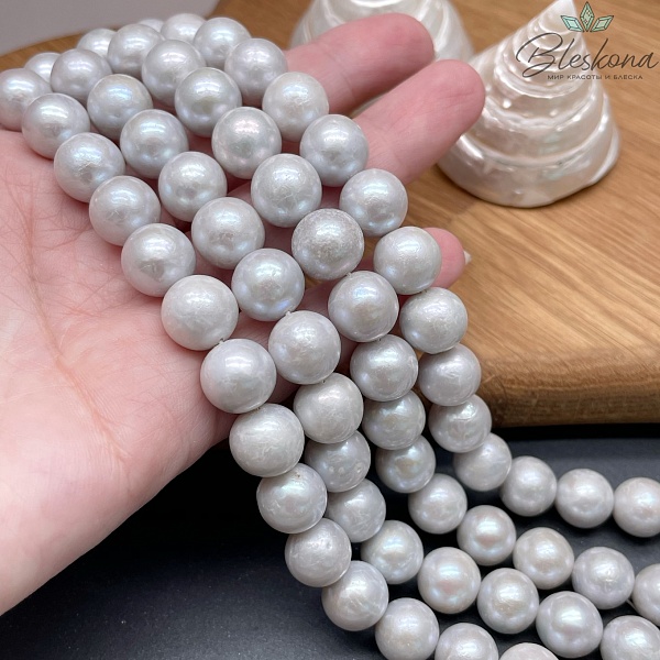 Жемчуг шар серый 11 мм 