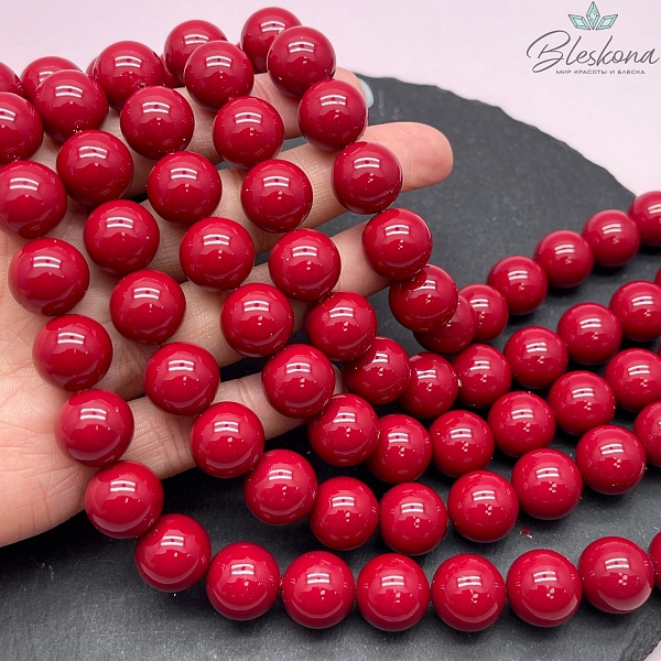 Жемчуг Майорка, цвет красная №1 14 мм 