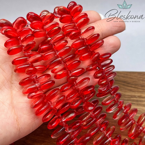 7,5*13,5 мм Стекло Lux, капля, цвет красный