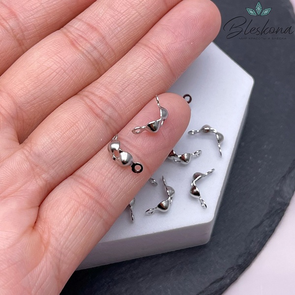 7,5*4 мм Цвет серебро, Каллоты уп. 10 шт. 