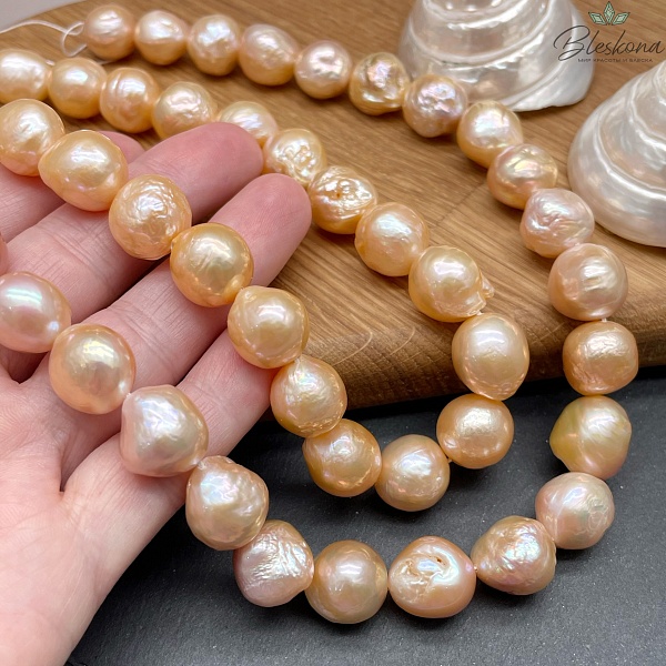 Жемчуг Касуми шар персиковый на увеличение 12-13,5 мм