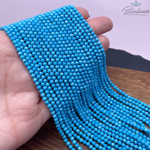 Бирюза синтетическая алмазная огранка 3 мм