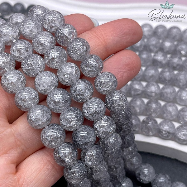 Кварц снежный серый №1 (имитация) 10 мм