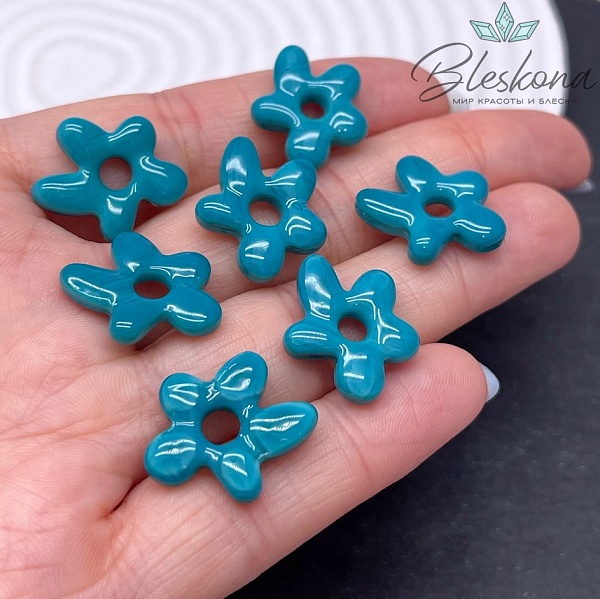 20*16 мм Подвеска цветок бирюзовый