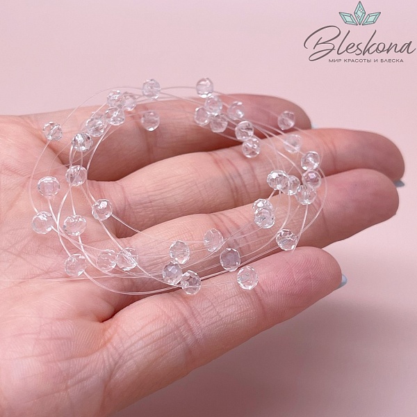 Основа для колье 1 м на леске с чешским стеклом