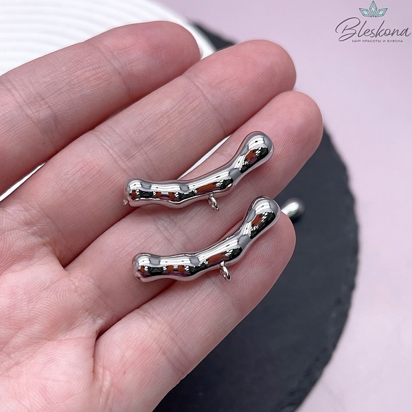 30*6 мм Цвет серебро, Бейл трубочка разъемное кольцо