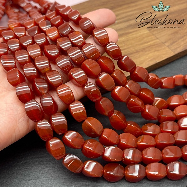 Сердолик №2 бочонок крученый 12*8 мм