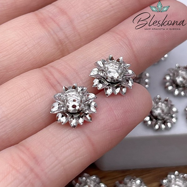 5,5*11 мм Цвет серебро, Концевик цветок 