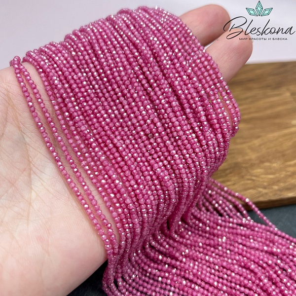 Циркон Glow темно-лиловый огранка 2 мм (кубический цирконий, фианит) 