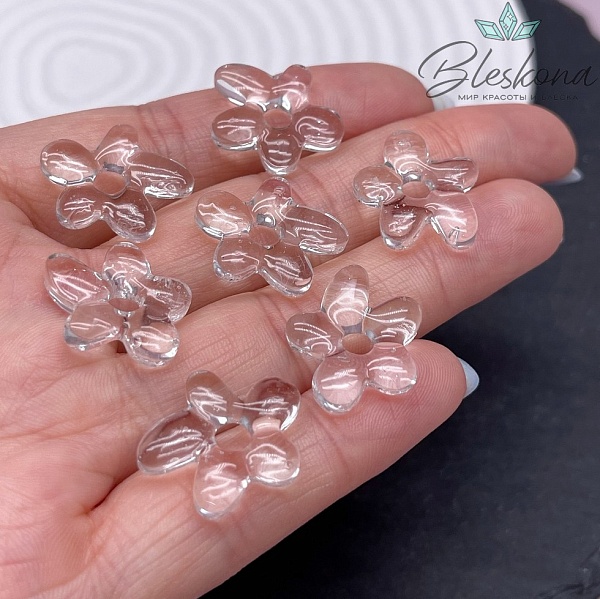 20*16 мм Подвеска цветок прозрачный