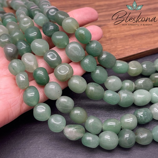 Авантюрин зеленый галтовка (8-11)*(8-9) мм