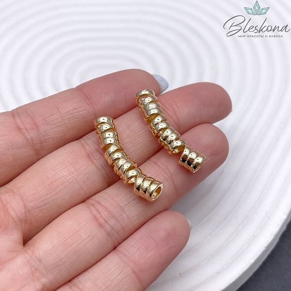 28*6 мм Цвет золото, Бусина крученная 