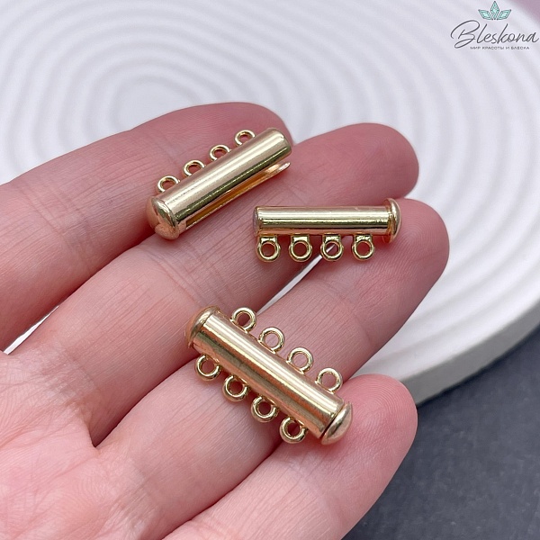 24,5*11 мм Замок Магнитный на 4 ряда ,цвет золото 