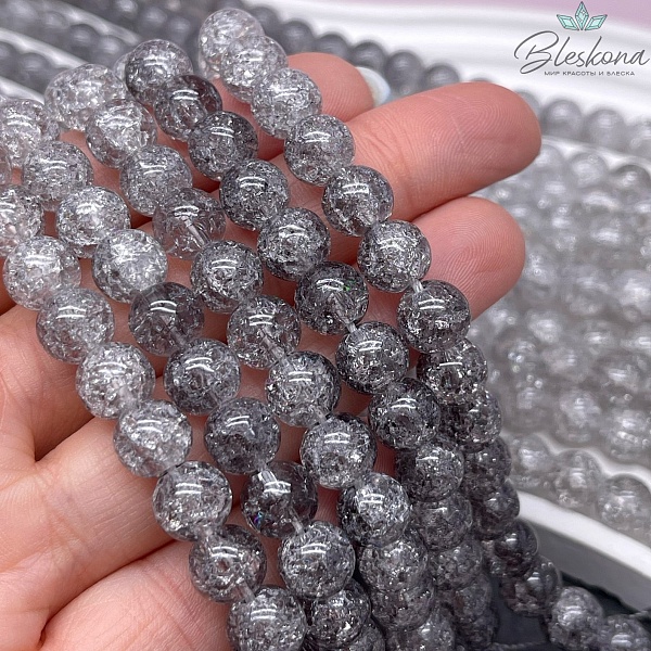Кварц снежный серый №2 (имитация) 8 мм
