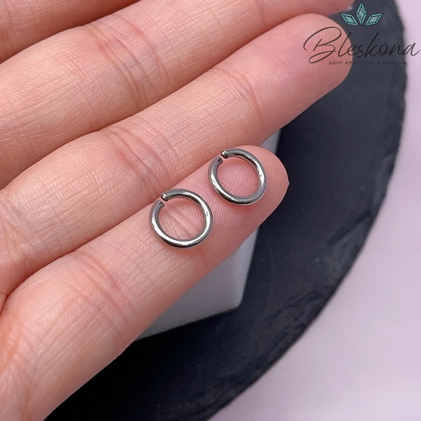 9*1,3 мм Цвет серебро, Колечки разъемные уп. 1 гр