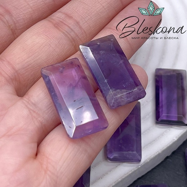 25*13 мм Подвеска прямоульник Аметист огранка